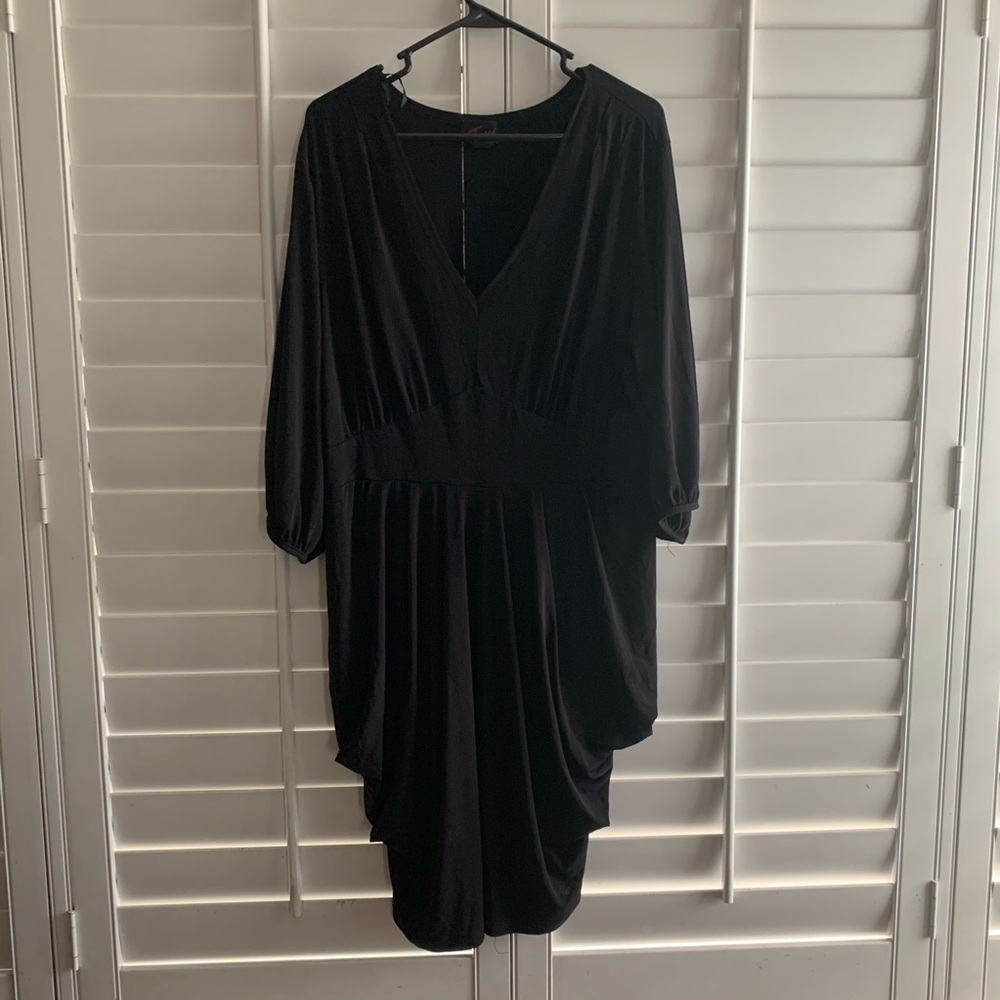 Black ruched dress